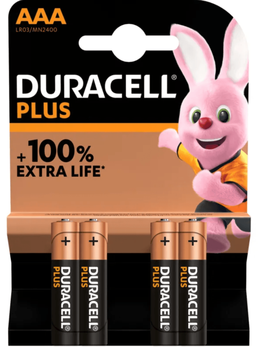 aaa_2.png Duracell AAA Plus 100% Extra Life Batteries 4 x 10 pack - Image 1