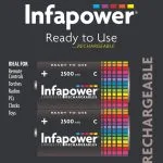 Infapower C Longlife Rechargeable Batteries 2500mAh 2 pack