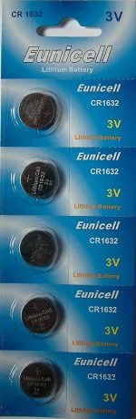 Eunicell CR1632 Batteries 3V 5 pack