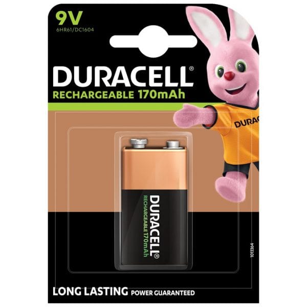 Duracell 9V 170mAh Rechargeable Batteries 1 pack - Image 2