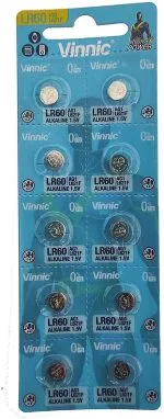 Vinnic LR60 AG1 Alkaline Batteries 1.5V 10 pack