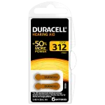 Duracell 312 PR41 Hearing Aid Batteries 6 pack