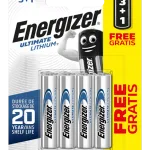Energizer AAA Ultimate Lithium Batteries 4 pack