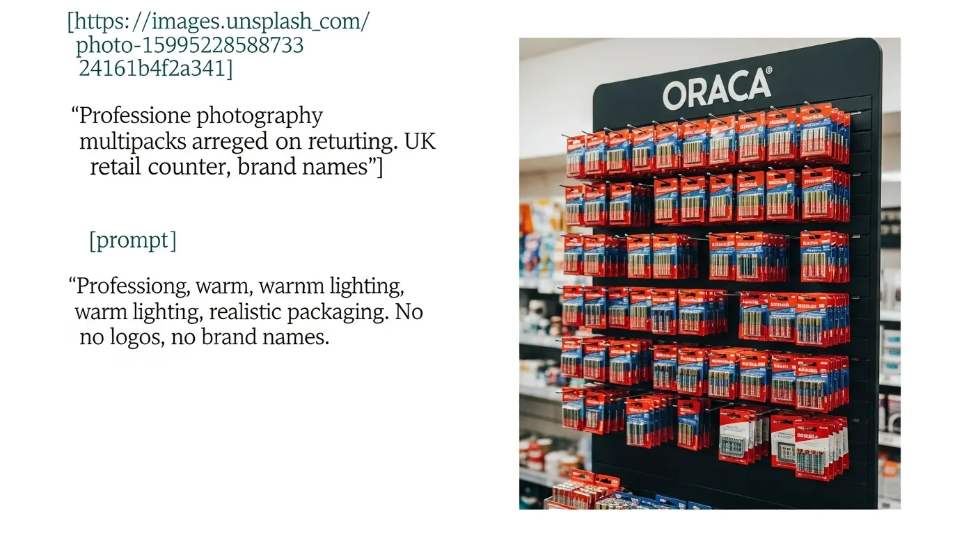 Battery multipacks on wholesale counter display