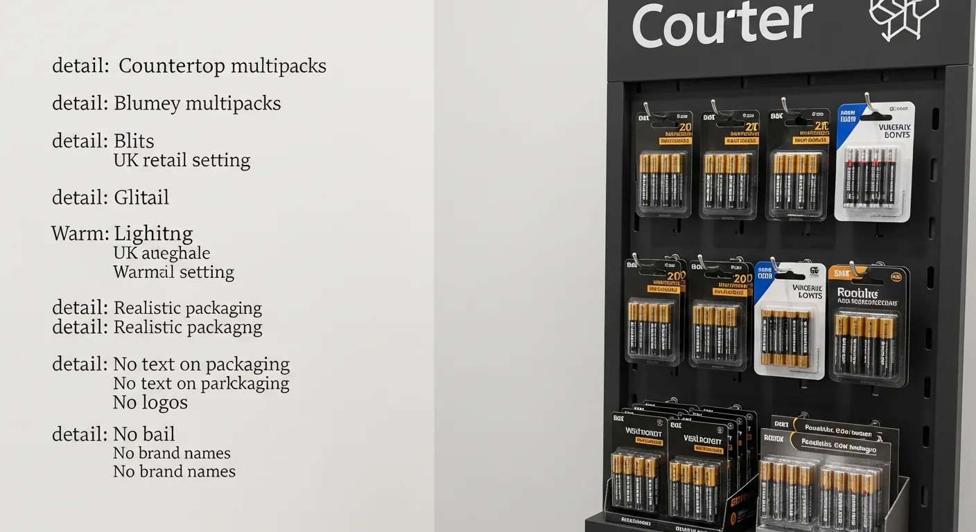 Battery multipacks on wholesale counter display